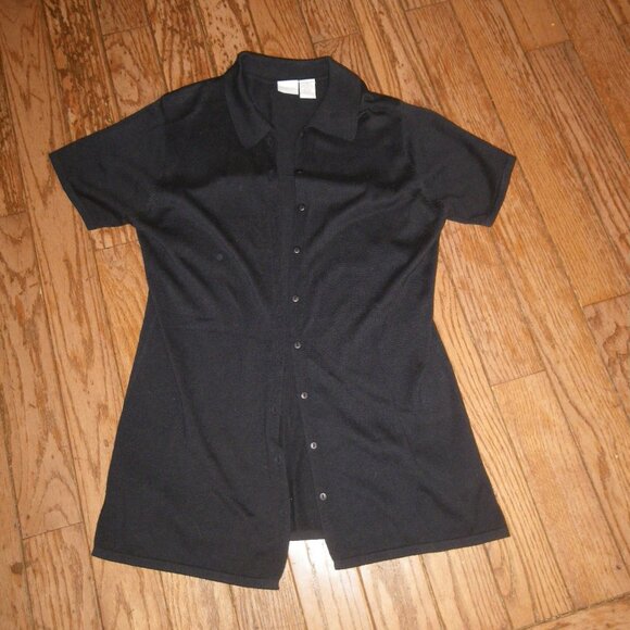 Women's Cotton Blend Button Up Collared Knit Top - Picture 1 of 2